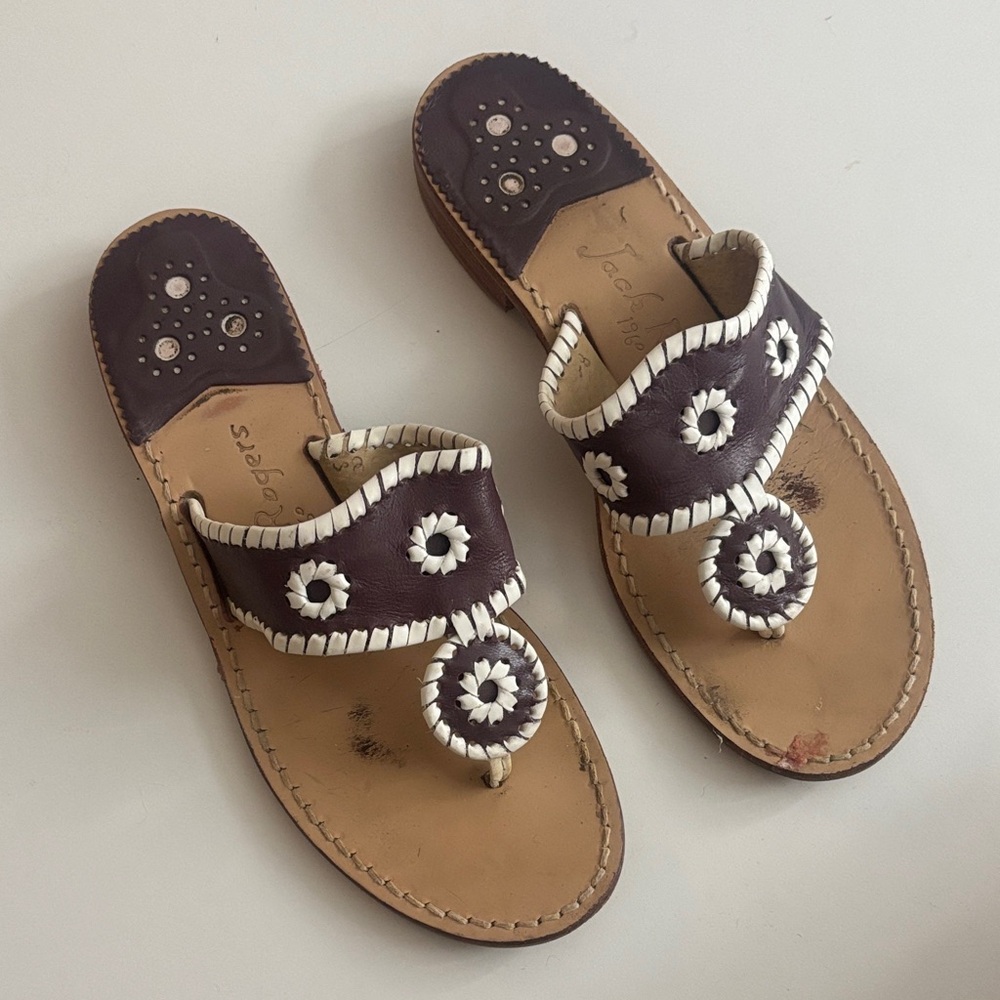 Jack Rogers Purple and White Sandals